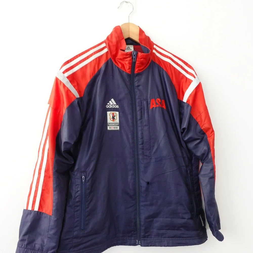 JFA‎ Japan Soccer Jacket ADIDAS Light Packable Windbreaker Blue Football Sport